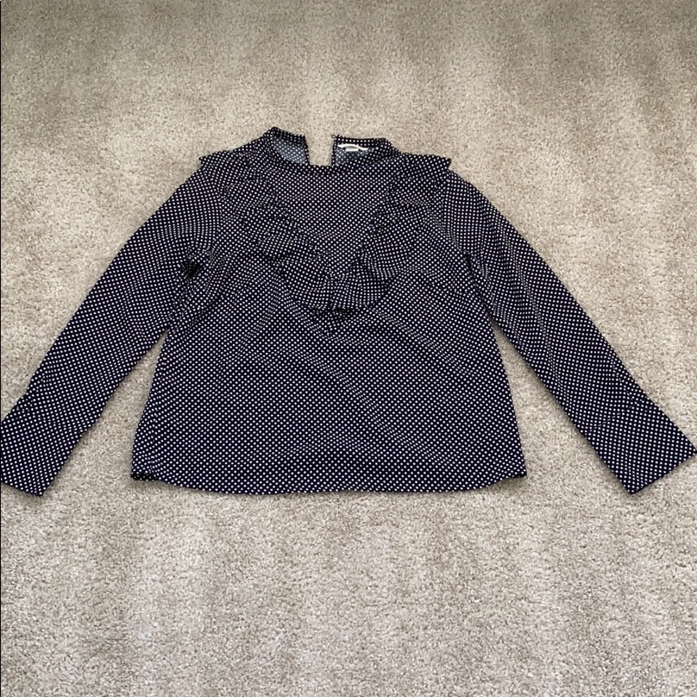 NWOT H & M Ruffled Polka Dot Blouse